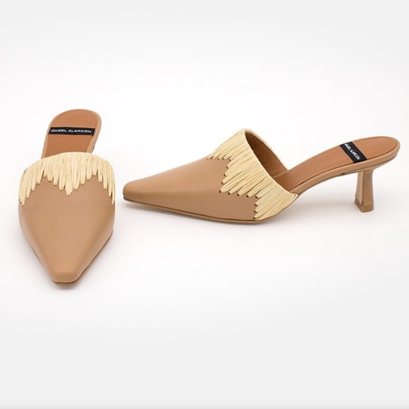 Angel Alarcon GRABLE size 39 / US 8 beige heeled pointed toe mule made in Spain - Picture 3 of 6
